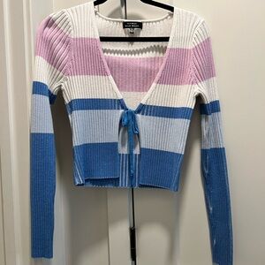 Front tie sweater